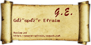 Gáspár Efraim névjegykártya
